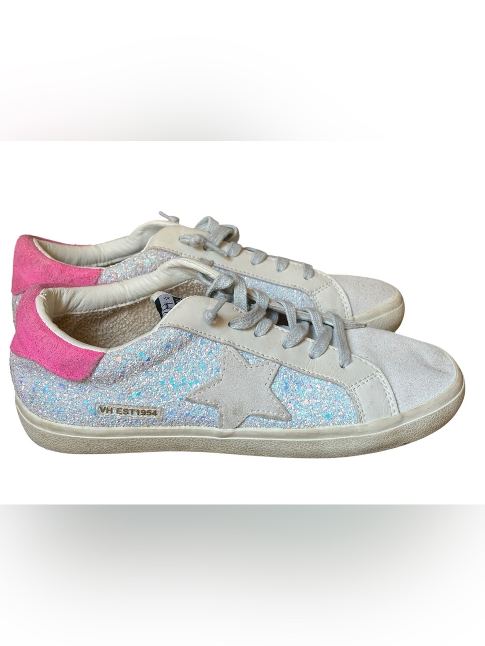 Vintage Havana Flair Glitter Star Sneakers Pink Suede Size 8.5 Retired HTF